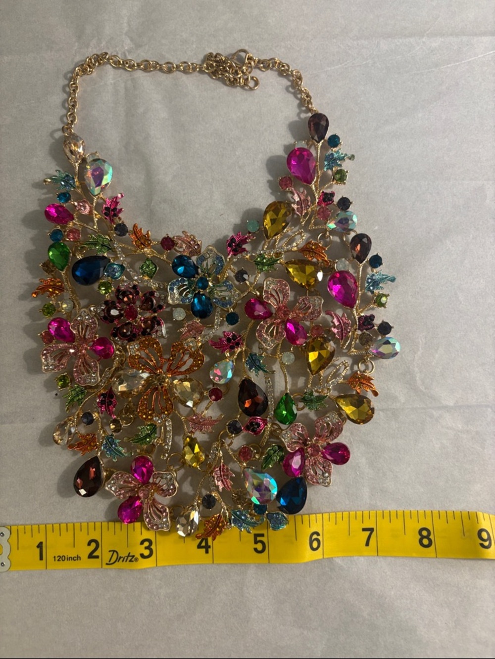 Multicolor Floral Statement Necklace - Women's Jewelry - Picture 4 of 6